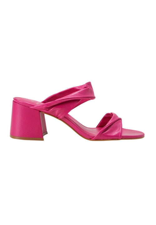 Pink Goat Leather Mules Xaxim – Women’s 6.5 cm Block Heel Sandals