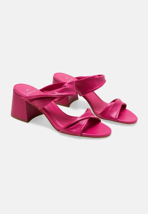 Pink Goat Leather Mules Xaxim – Women’s 6.5 cm Block Heel Sandals