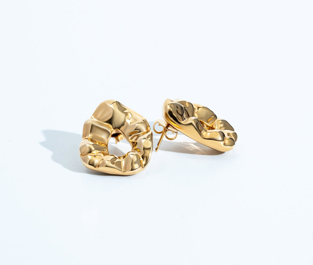 Nathalia Sculpted Hammered Earrings - Alegant - Denise Pacini